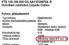 Obr. 1 Pklad uveden daje IE3 elektromotoru