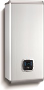 Ohřívač Ariston Velis Plus se stříbřitým, matně lesklým pláštěm představuje v interiéru zajímavý designový prvek. Snadno se ovládá díky LCD displeji s možností programování ohřevu a digitální regulací teploty.