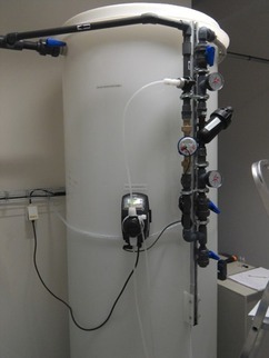 Úprava vody – vstup do reakčních a akumulačních nádrží