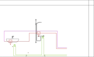 Obr.&nbsp;9 Hygienický box „TECEflex“, pre studenú a teplú vodu v&nbsp;zmysle hygienických požiadaviek. c&nbsp;–&nbsp;schéma zapojenia&nbsp;[13]