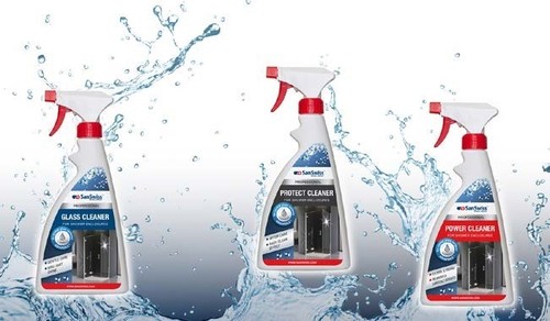 Nov ada isticch prostedk od spolenosti SanSwiss:                                                                                                GLASS CLEANER – PROTECT CLEANER – POWER CLEANER. 
